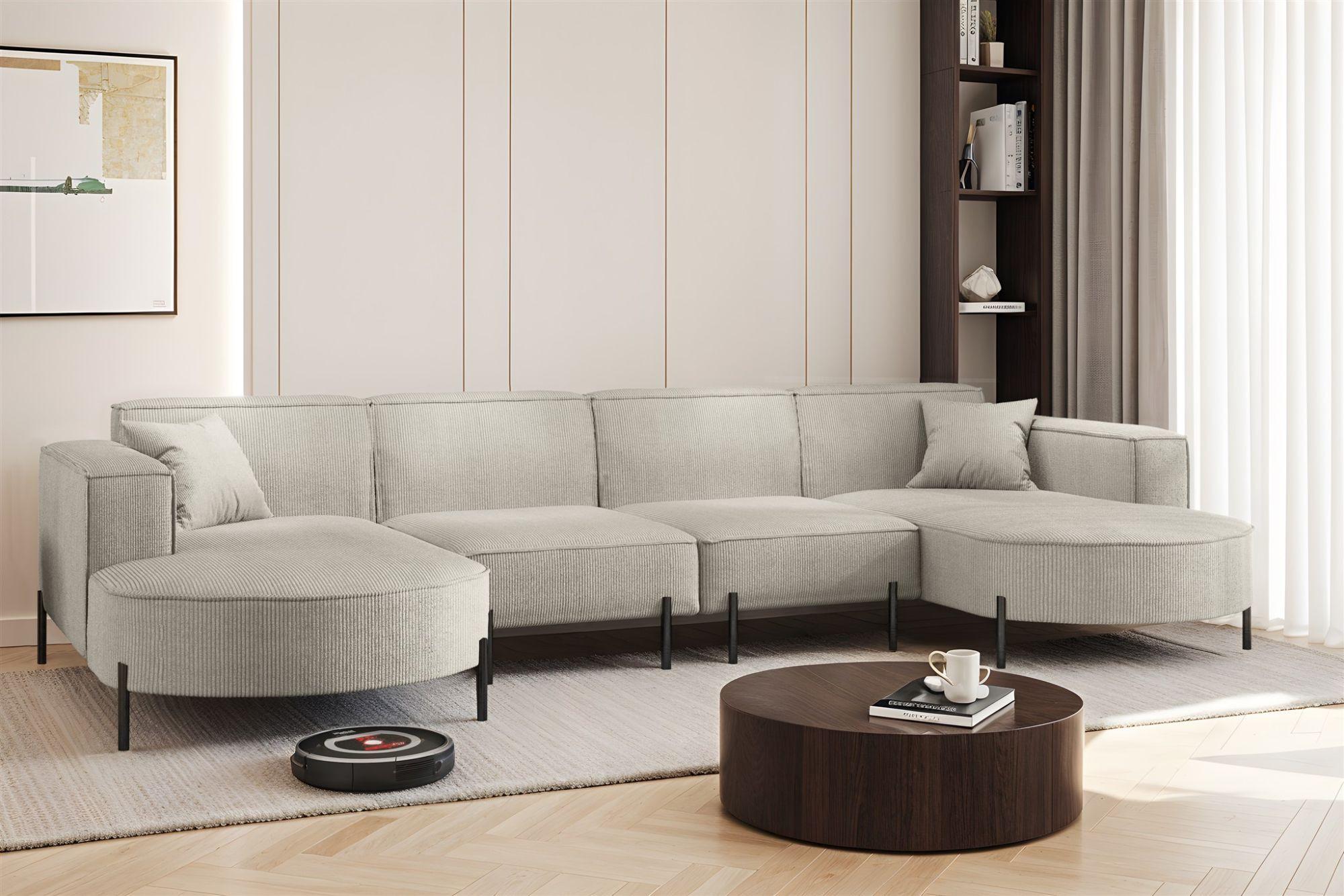 WOHNLANDSCHAFT Valencia Xl Textil Fun Möbel Möbel > Sofas & Couches > Wohnlandschaften > Wohnlandschaften U-Form Beige