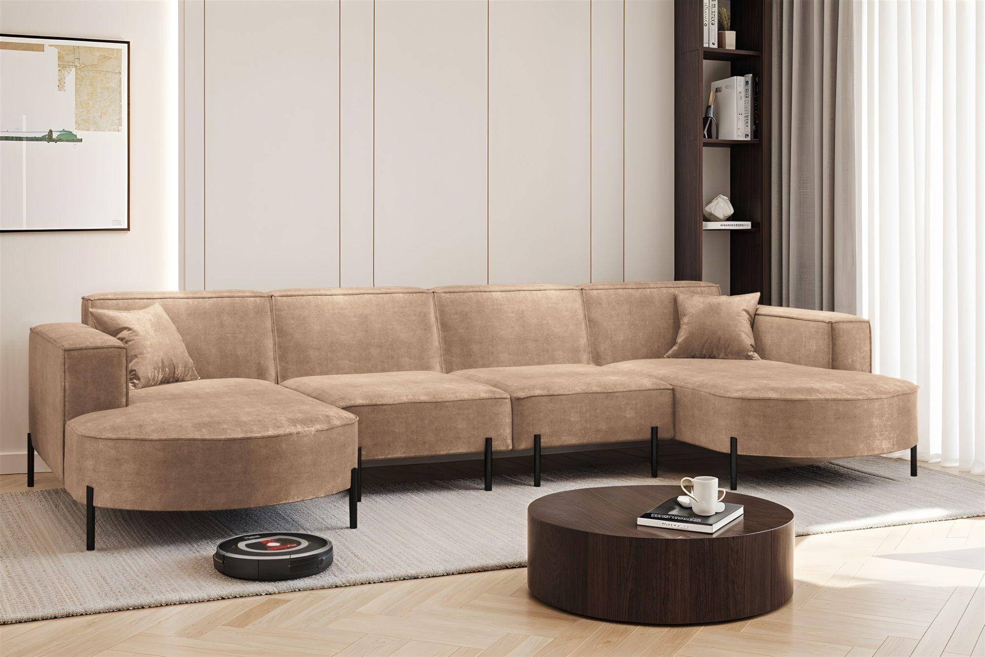 wohnli-moebel-suche-800001000868-1 WOHNLANDSCHAFT Valencia Xl Textil Fun Möbel Möbel > Sofas & Couches > Wohnlandschaften > Wohnlandschaften U-Form Beige