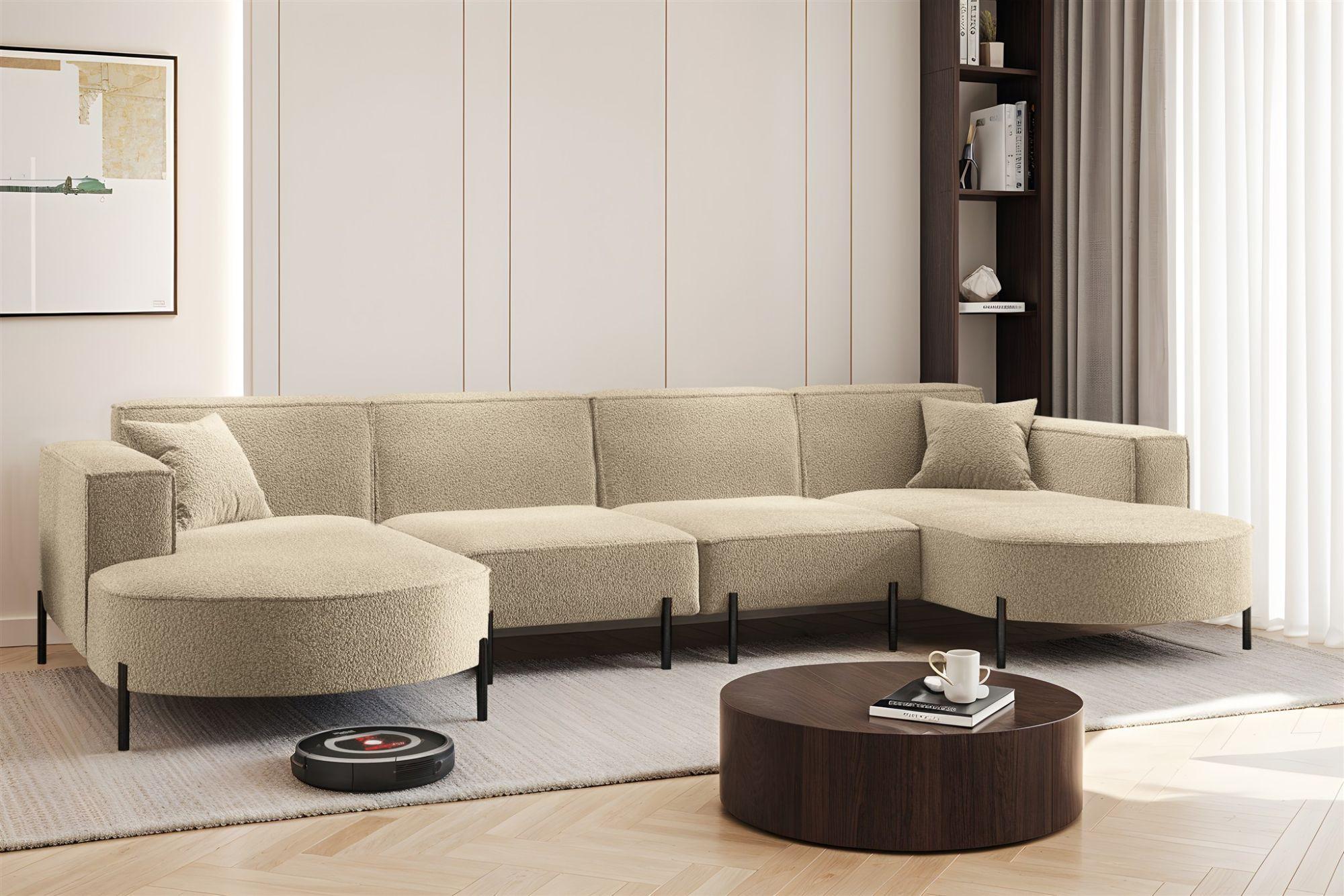 wohnli-moebel-suche-800001000893-1 WOHNLANDSCHAFT Valencia Xl Textil Fun Möbel Möbel > Sofas & Couches > Wohnlandschaften > Wohnlandschaften U-Form Beige