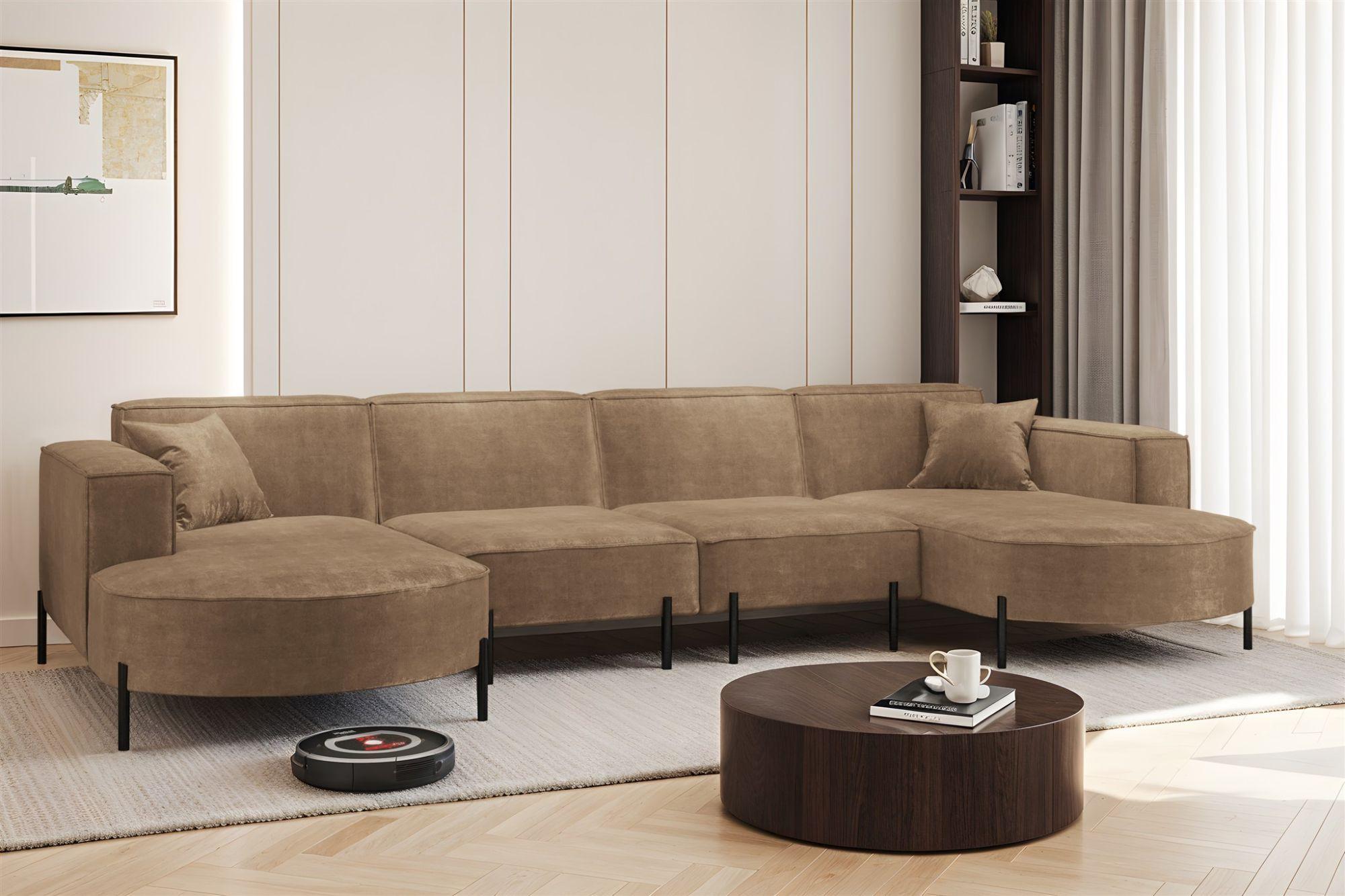 wohnli-moebel-suche-800001000896-1 WOHNLANDSCHAFT Valencia Xl Textil Fun Möbel Möbel > Sofas & Couches > Wohnlandschaften > Wohnlandschaften U-Form Braun