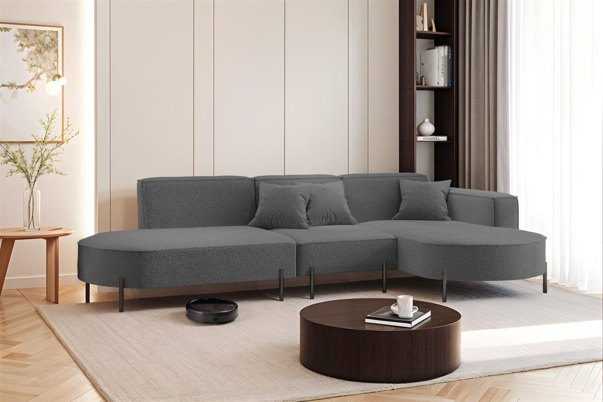 wohnli-moebel-suche-800001000897-1 ECKSOFA Valencia Textil Fun Möbel Möbel > Sofas & Couches > Wohnlandschaften > Ecksofas Grau