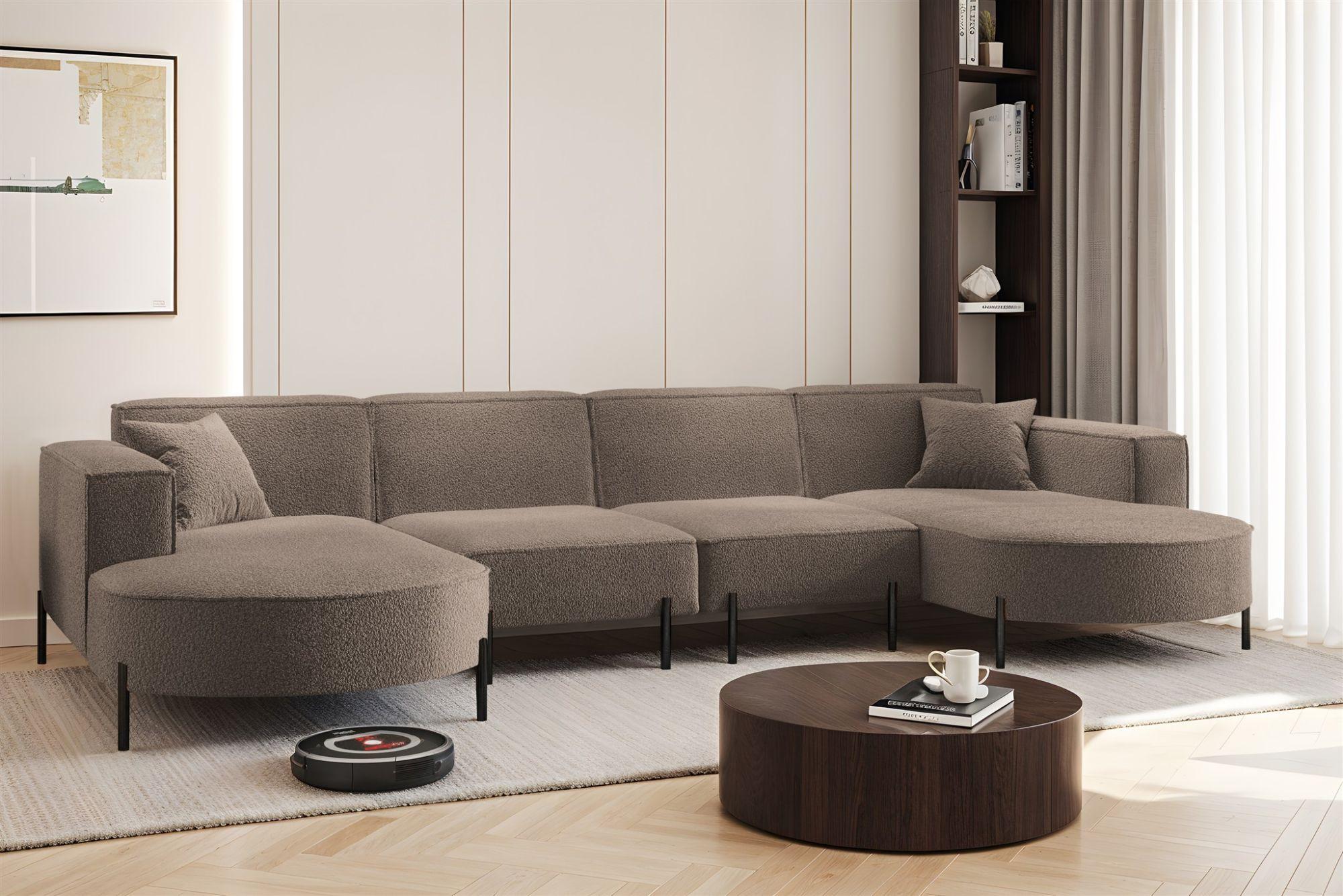 wohnli-moebel-suche-800001000911-1 WOHNLANDSCHAFT Valencia Xl Textil Fun Möbel Möbel > Sofas & Couches > Wohnlandschaften > Wohnlandschaften U-Form Braun