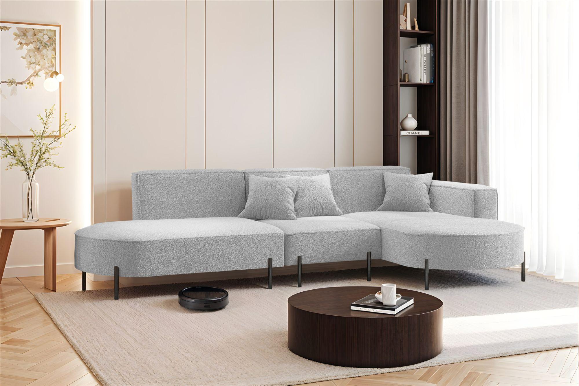 ECKSOFA Valencia Textil Fun Möbel Möbel > Sofas & Couches > Wohnlandschaften > Ecksofas Grau