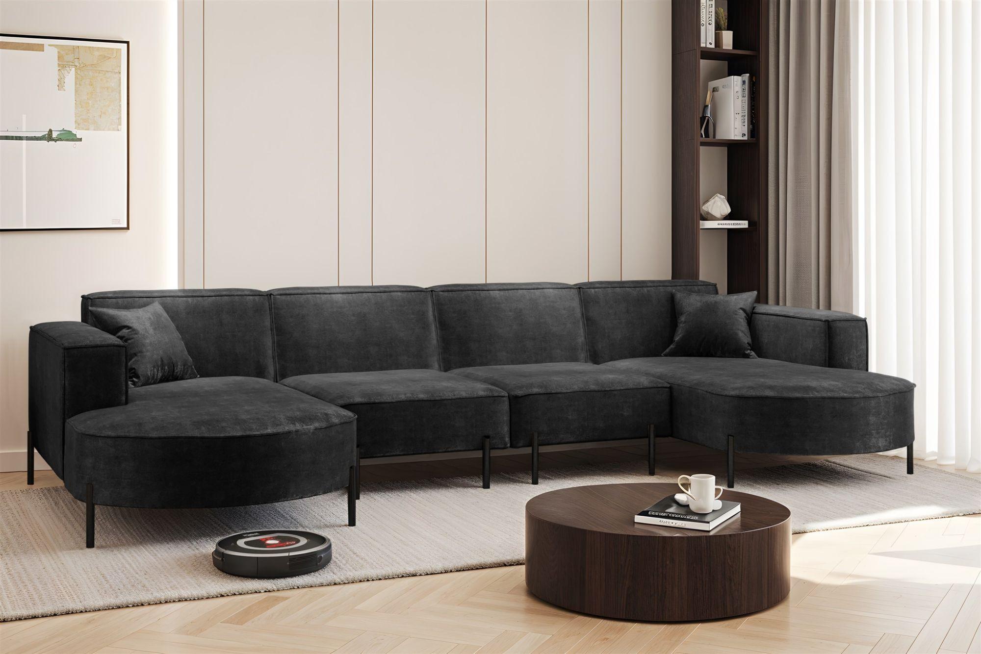 WOHNLANDSCHAFT Valencia Xl Textil Fun Möbel Möbel > Sofas & Couches > Wohnlandschaften > Wohnlandschaften U-Form Anthrazit