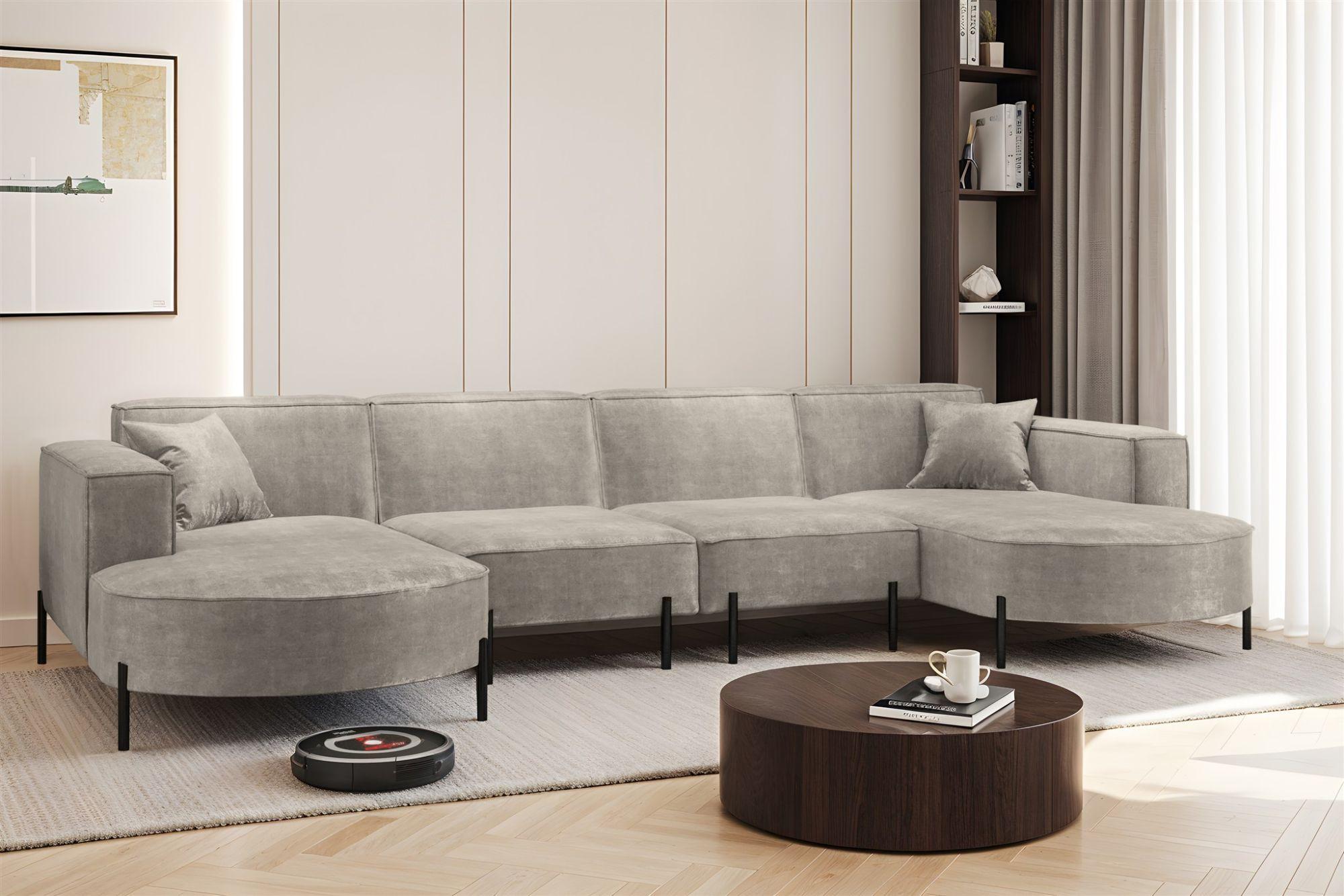 WOHNLANDSCHAFT Valencia Xl Textil Fun Möbel Möbel > Sofas & Couches > Wohnlandschaften > Wohnlandschaften U-Form Grau