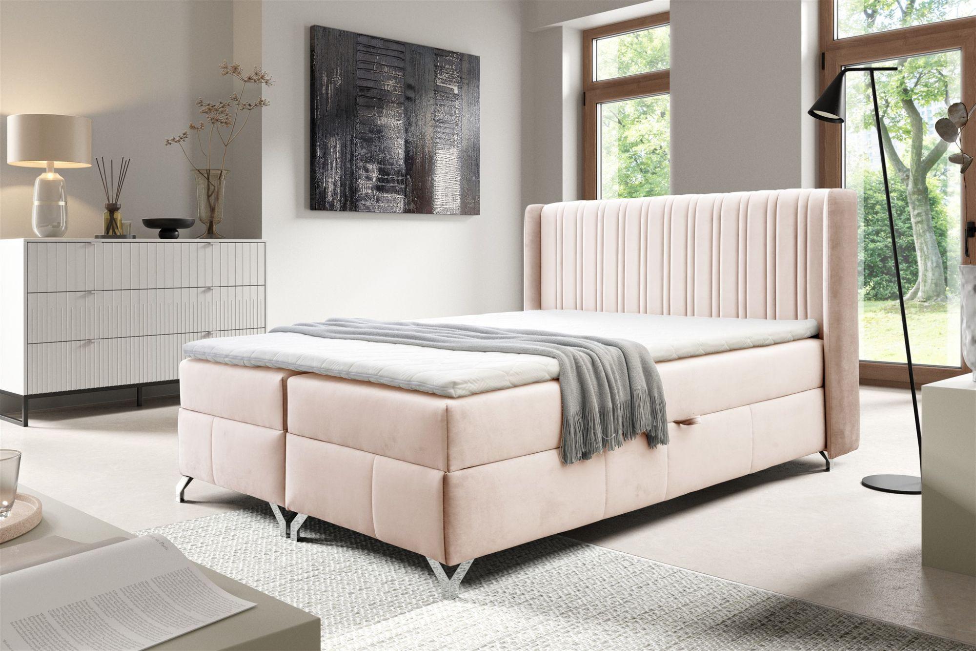 BOXBETT Damien Textil Fun Möbel Möbel > Betten > Boxspringbetten Weiß