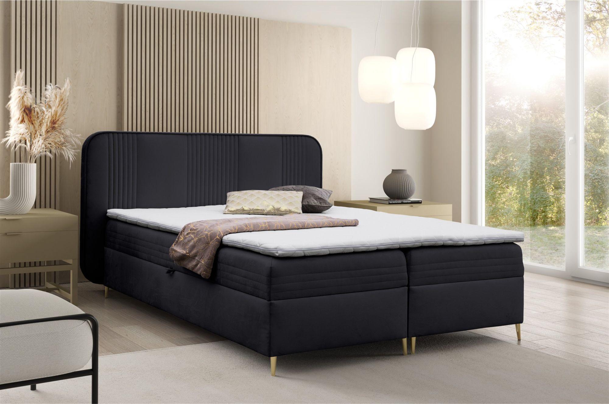 BOXBETT Alize Textil Fun Möbel Möbel > Betten > Boxspringbetten Schwarz