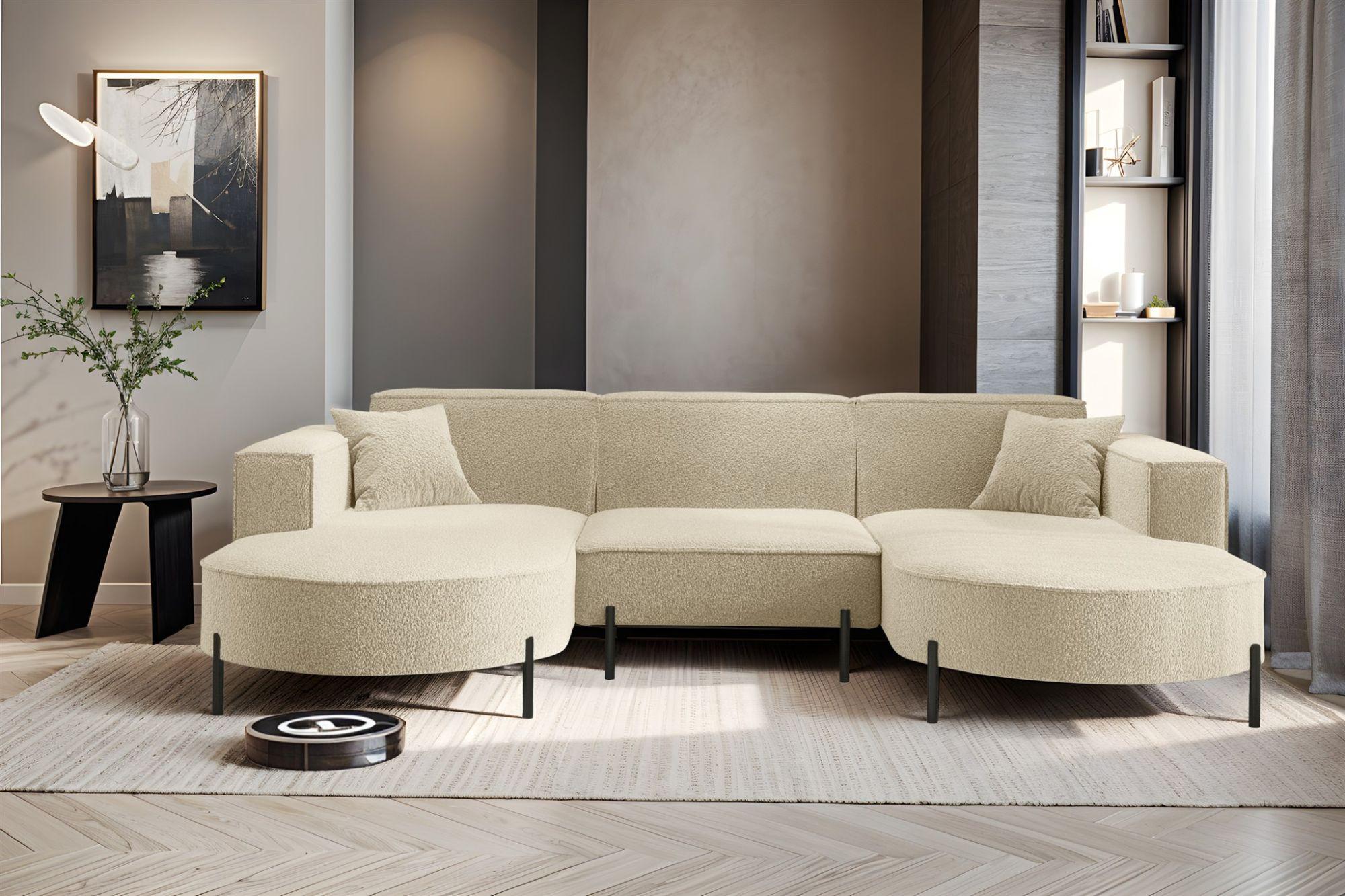 WOHNLANDSCHAFT Valencia Textil Fun Möbel Möbel > Sofas & Couches > Wohnlandschaften > Wohnlandschaften U-Form Beige