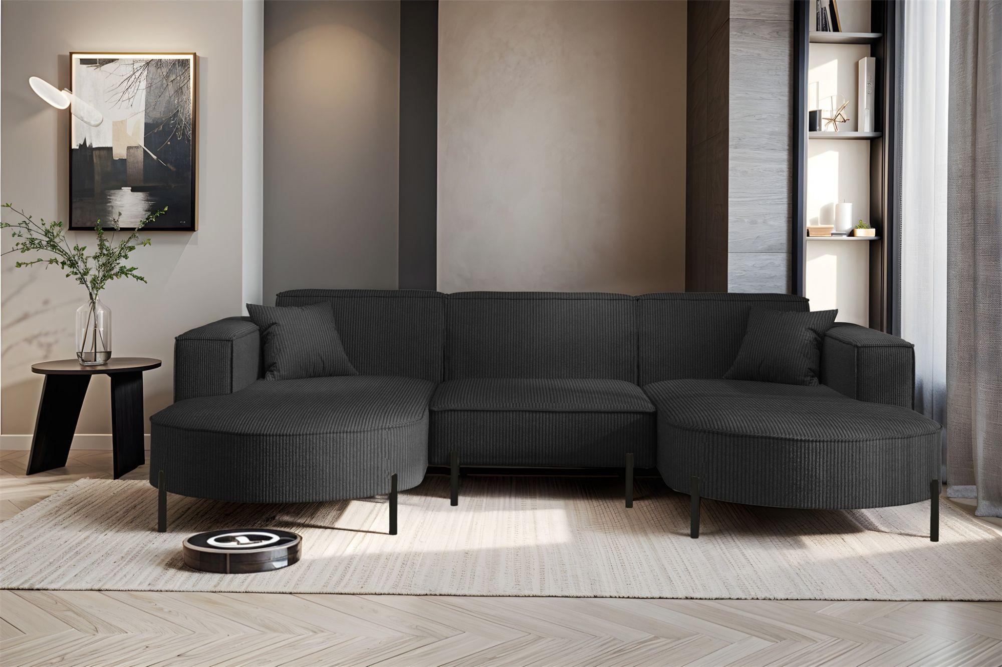 wohnli-moebel-suche-800001001152-1 WOHNLANDSCHAFT Valencia Textil Fun Möbel Möbel > Sofas & Couches > Wohnlandschaften > Wohnlandschaften U-Form Anthrazit