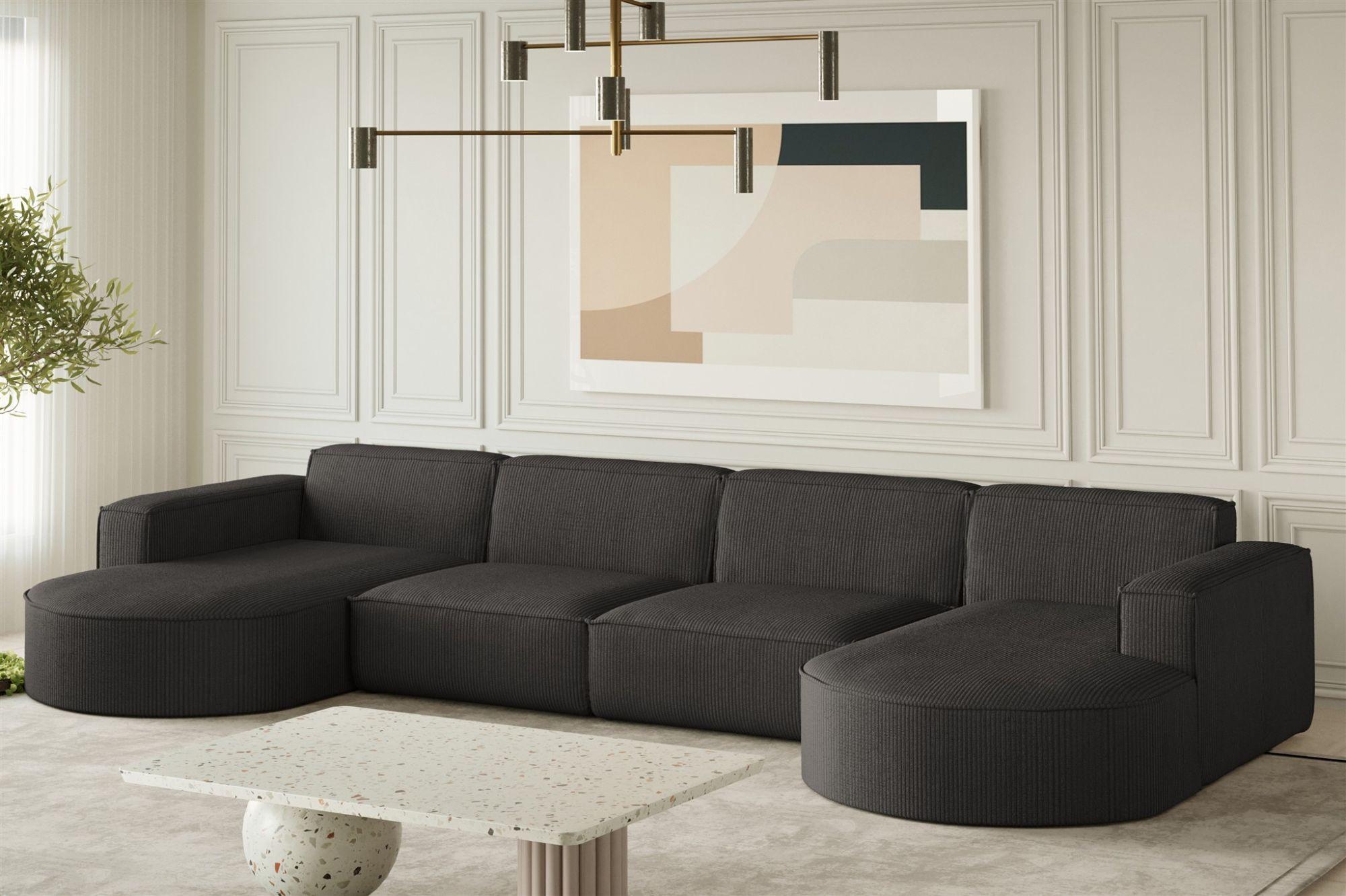 WOHNLANDSCHAFT Palma Xl Stoff Noel Textil Fun Möbel Möbel > Sofas & Couches > Wohnlandschaften > Wohnlandschaften U-Form Anthrazit