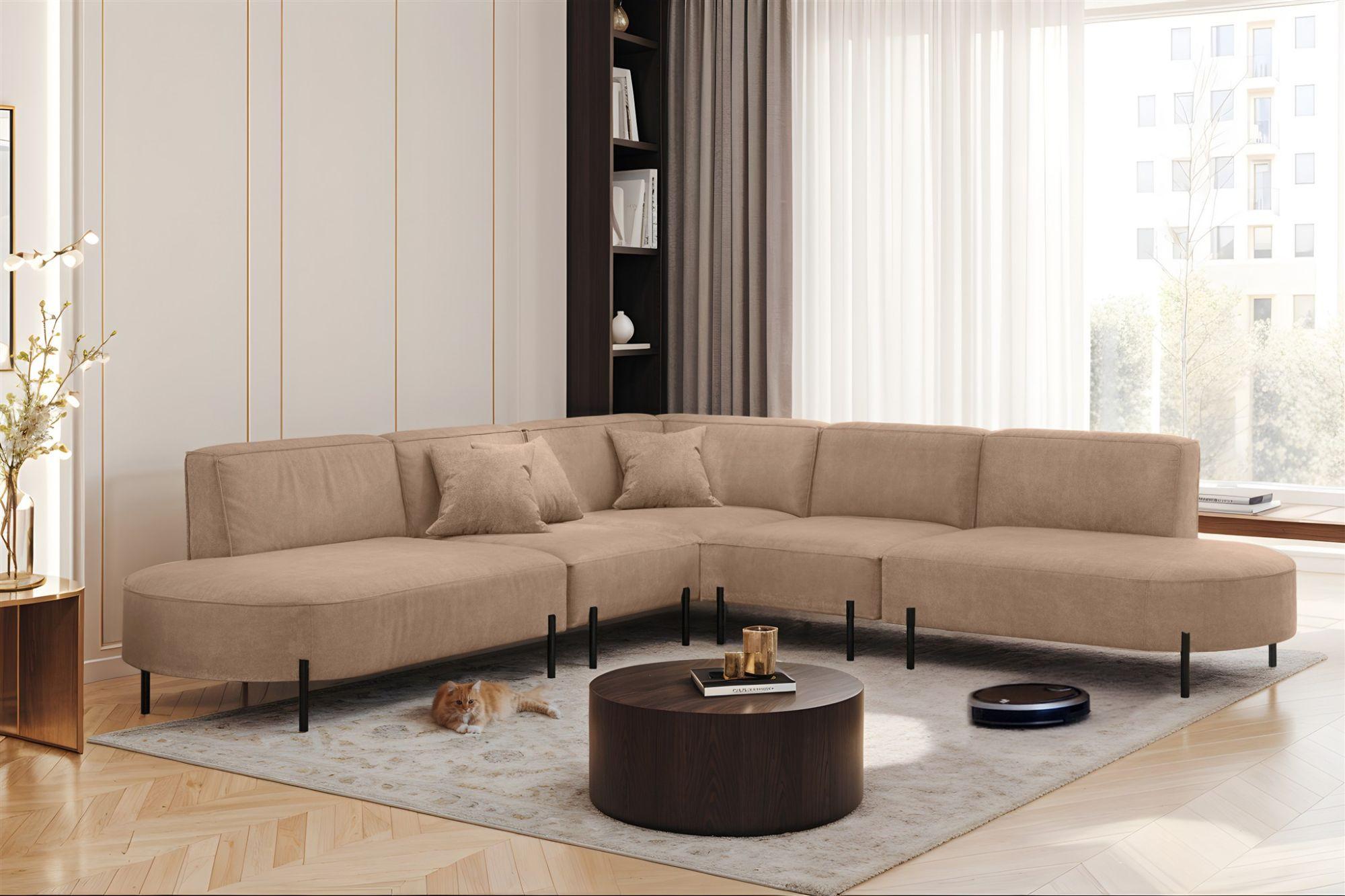 wohnli-moebel-suche-800001001226-1 ECKSOFA Valencia Textil Fun Möbel Möbel > Sofas & Couches > Wohnlandschaften > Ecksofas Beige