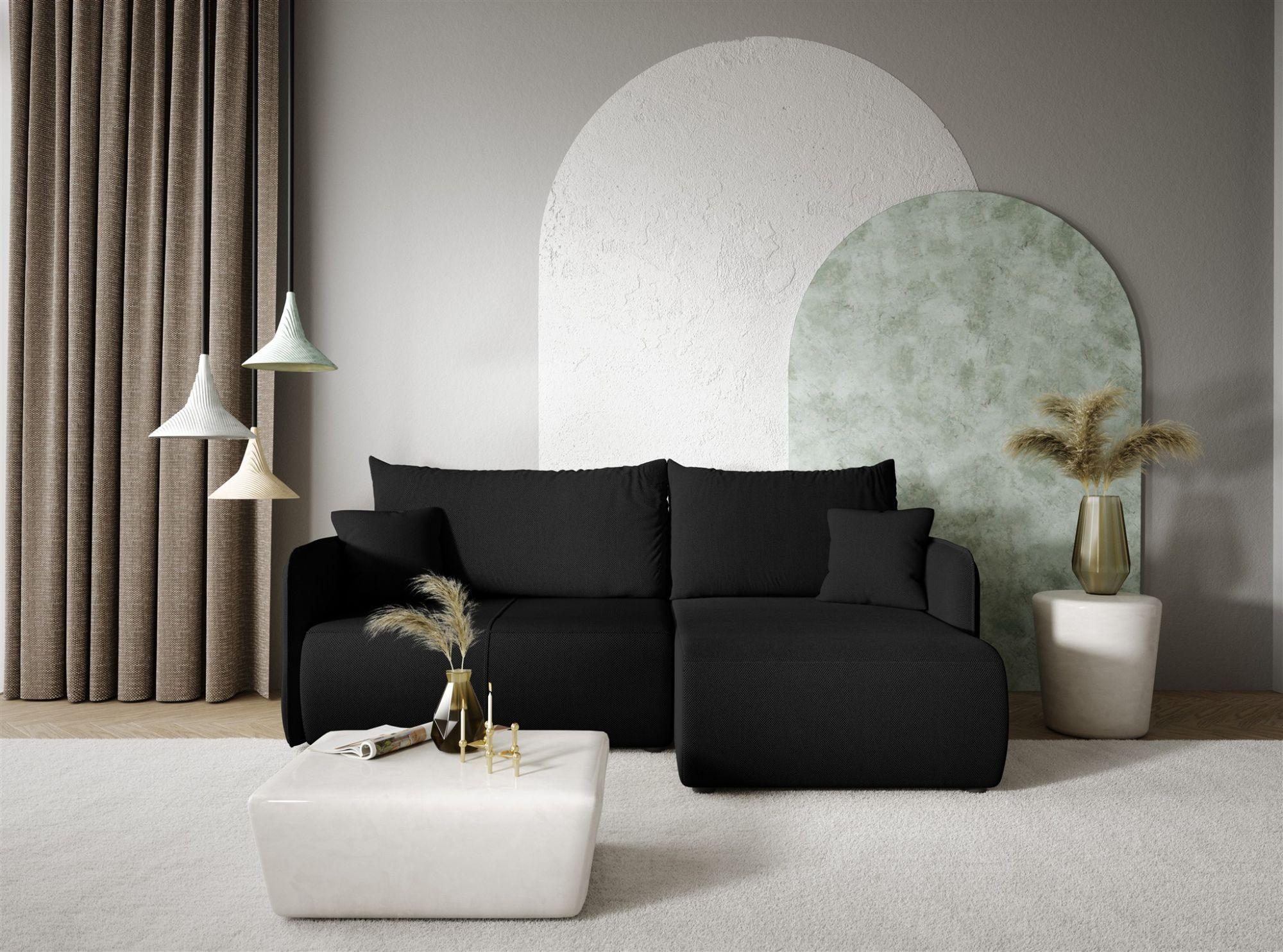 wohnli-moebel-suche-800001001347-1 ECKSOFA Calgary Textil Fun Möbel Möbel > Sofas & Couches > Wohnlandschaften > Ecksofas Schwarz