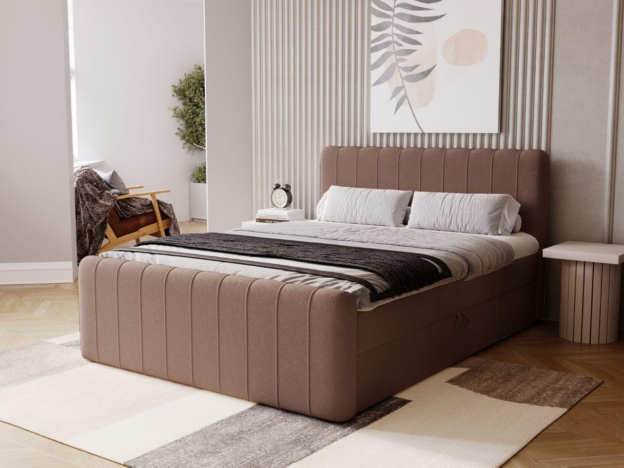 BOXBETT Osteno 160x200 Braun Textil Graingold Möbel > Betten > Boxspringbetten Braun