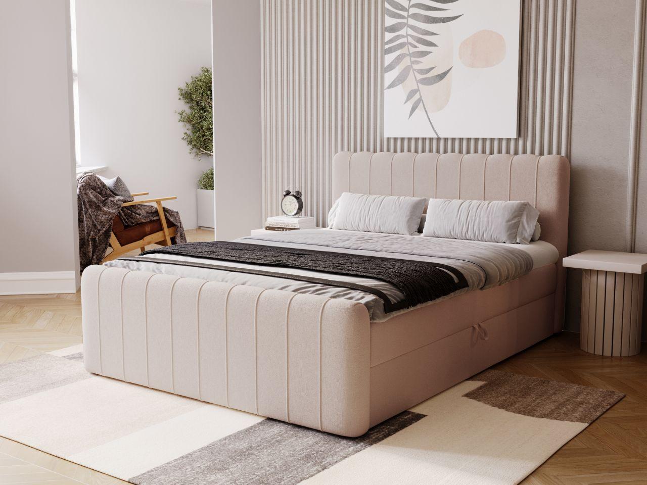 wohnli-moebel-suche-800001001730-1 BOXBETT Osteno 180x200 Beige Textil Graingold Möbel > Betten > Boxspringbetten Beige