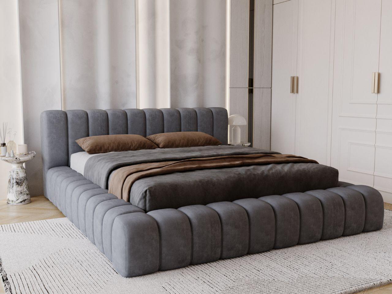 wohnli-moebel-suche-800001002042-1 POLSTERBETT Italia 180x200 Dunkelgrau Textil Graingold Möbel > Betten > Polsterbetten Grau