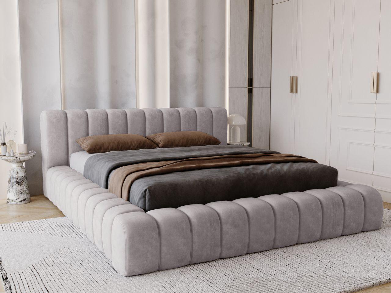 wohnli-moebel-suche-800001002064-1 POLSTERBETT Italia 140x200 Grau Textil Graingold Möbel > Betten > Polsterbetten Grau