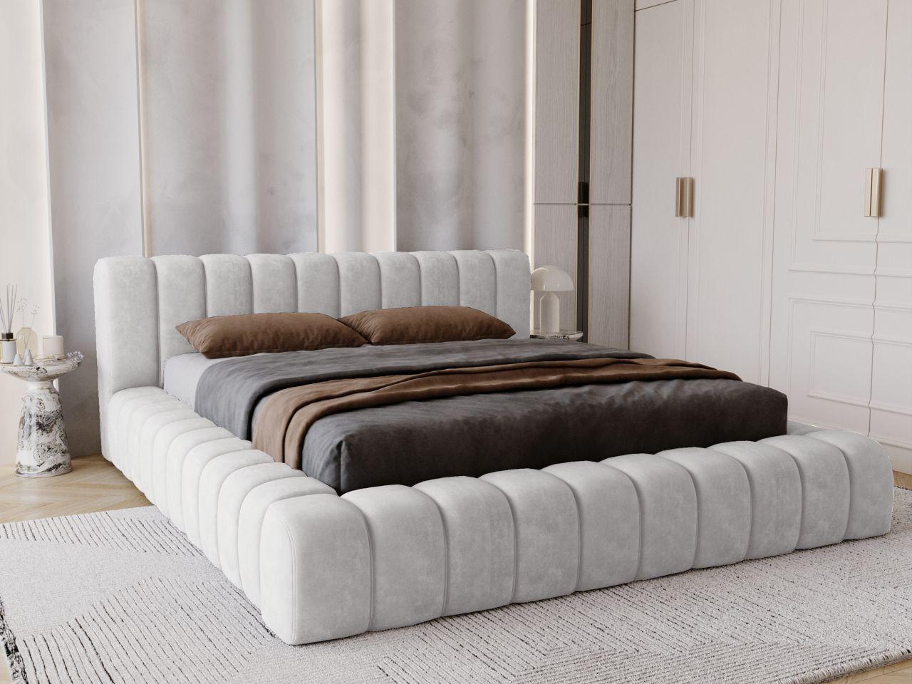 wohnli-moebel-suche-800001002068-1 POLSTERBETT Italia 180x200 Hellgrau Textil Graingold Möbel > Betten > Polsterbetten Grau