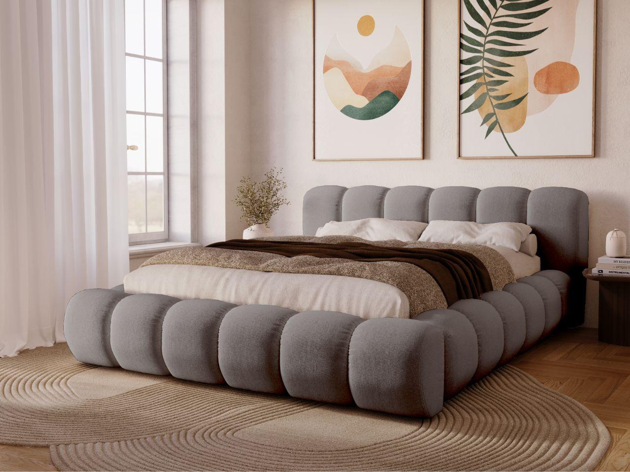 wohnli-moebel-suche-800001002141-1 POLSTERBETT Doria 140x200 Grau Textil Graingold Möbel > Betten > Polsterbetten Grau
