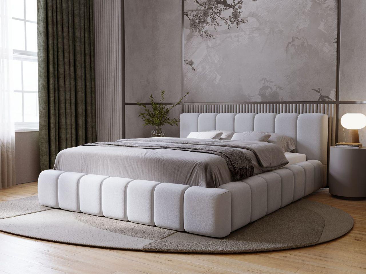 wohnli-moebel-suche-800001002319-1 POLSTERBETT Orio 140x200 Hellgrau Textil Graingold Möbel > Betten > Polsterbetten Grau