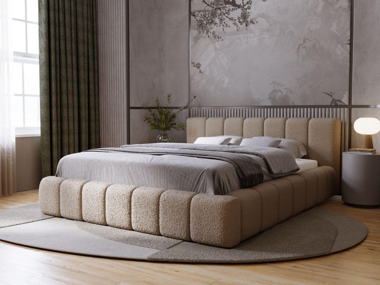 wohnli-moebel-suche-800001002327-1 POLSTERBETT Orio 140x200 Braun Textil Graingold Möbel > Betten > Polsterbetten Braun