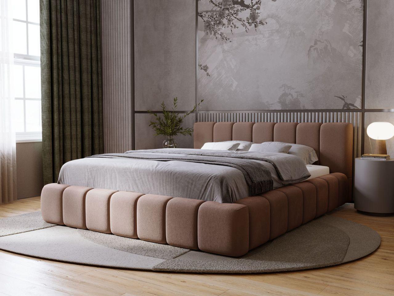 wohnli-moebel-suche-800001002342-1 POLSTERBETT Orio 140x200 Braun Textil Graingold Möbel > Betten > Polsterbetten Braun