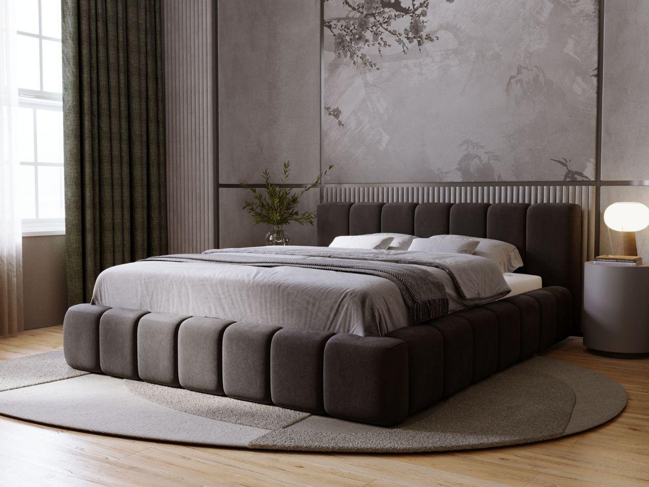 wohnli-moebel-suche-800001002381-1 POLSTERBETT Orio 140x200 Schwarz Textil Graingold Möbel > Betten > Polsterbetten Schwarz