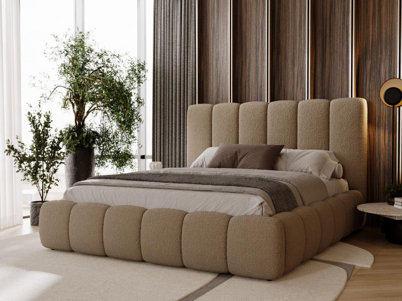 wohnli-moebel-suche-800001002386-1 POLSTERBETT Imperial 180x200 Bouclé-Stoff Braun Textil Graingold Möbel > Betten > Polsterbetten Braun