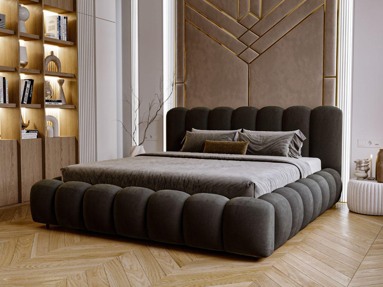 wohnli-moebel-suche-800001002389-1 POLSTERBETT Averia 140x200 Schwarz Textil Graingold Möbel > Betten > Polsterbetten Schwarz