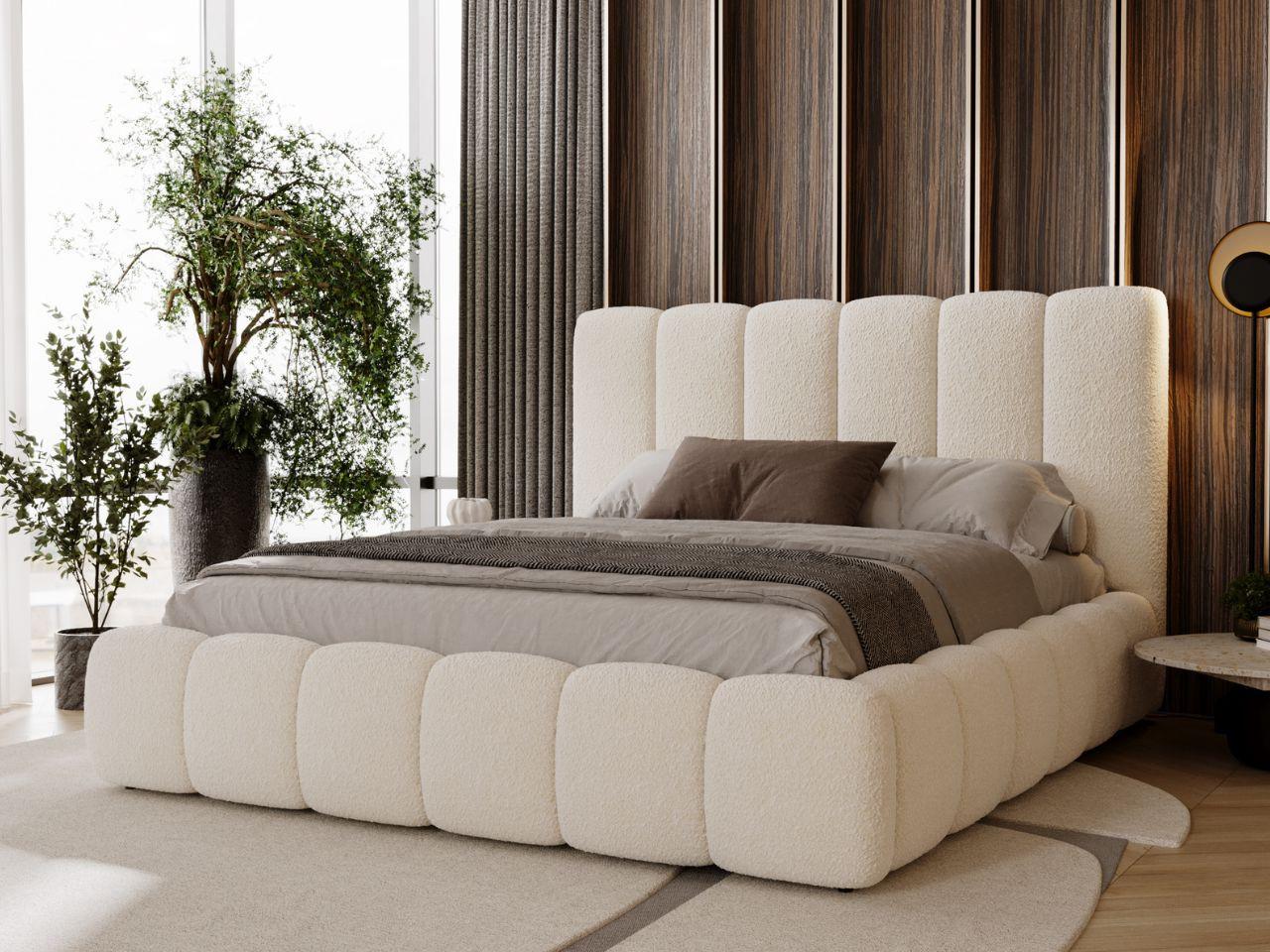POLSTERBETT Imperial 120x200 Bouclé-Stoff Creme Textil Graingold Möbel > Betten > Polsterbetten Weiß