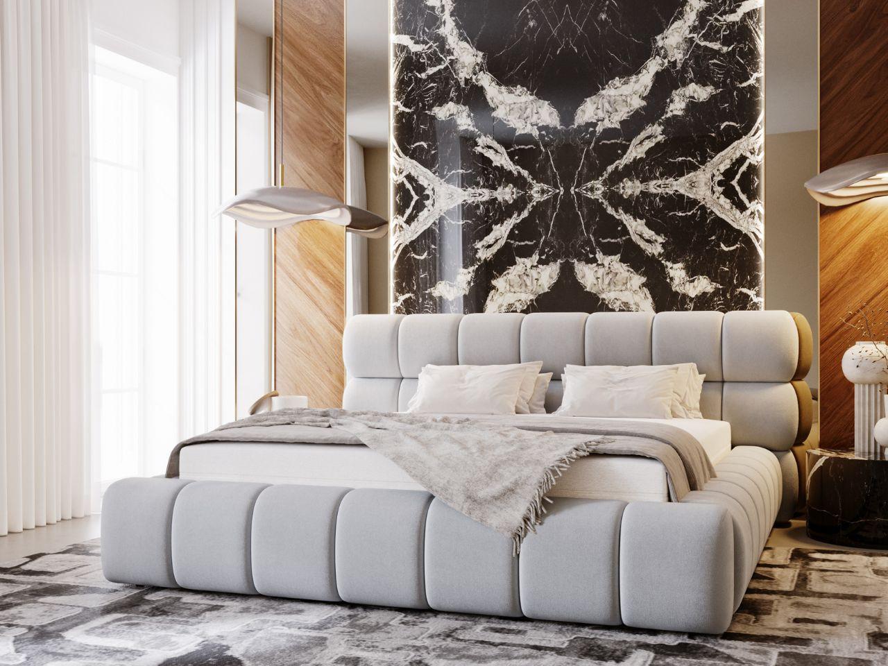 wohnli-moebel-suche-800001002411-1 POLSTERBETT Mellow 160x200 Hellgrau Textil Graingold Möbel > Betten > Polsterbetten Grau