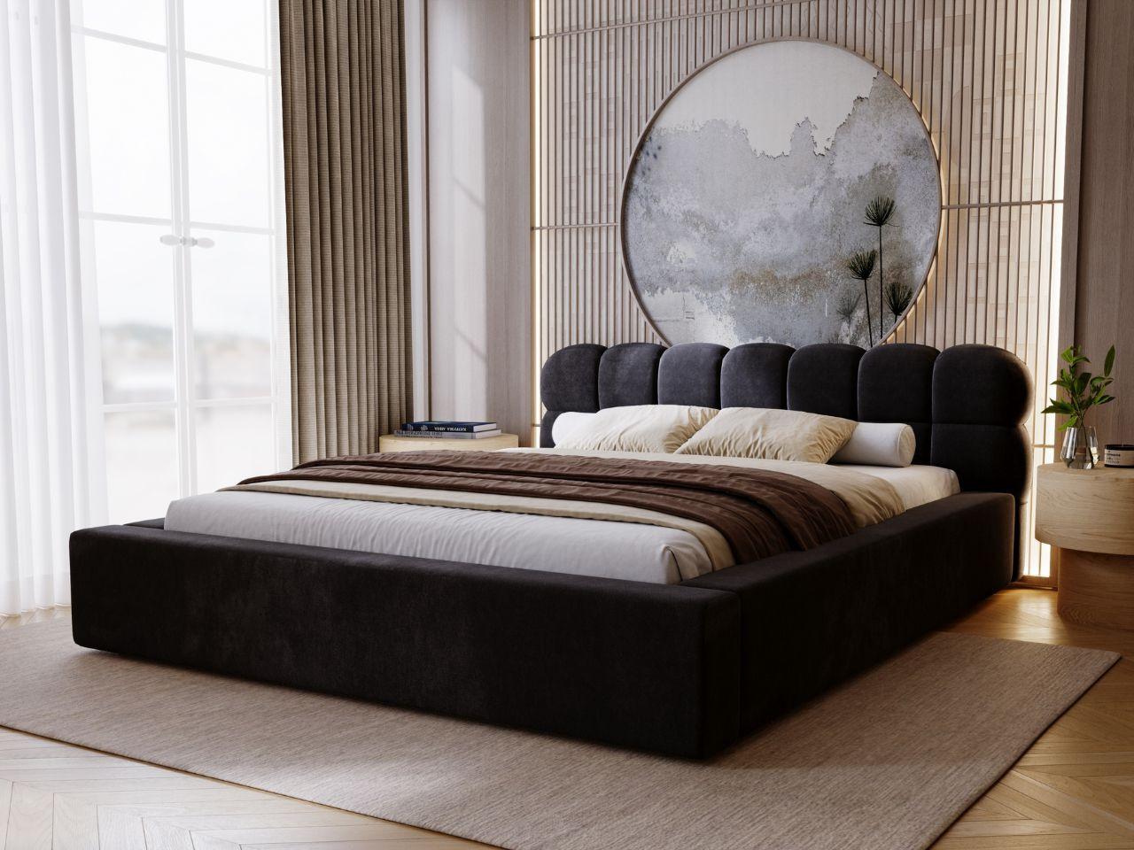 wohnli-moebel-suche-800001002461-1 POLSTERBETT Plaza 160x200 Schwarz Textil Graingold Möbel > Betten > Polsterbetten Schwarz