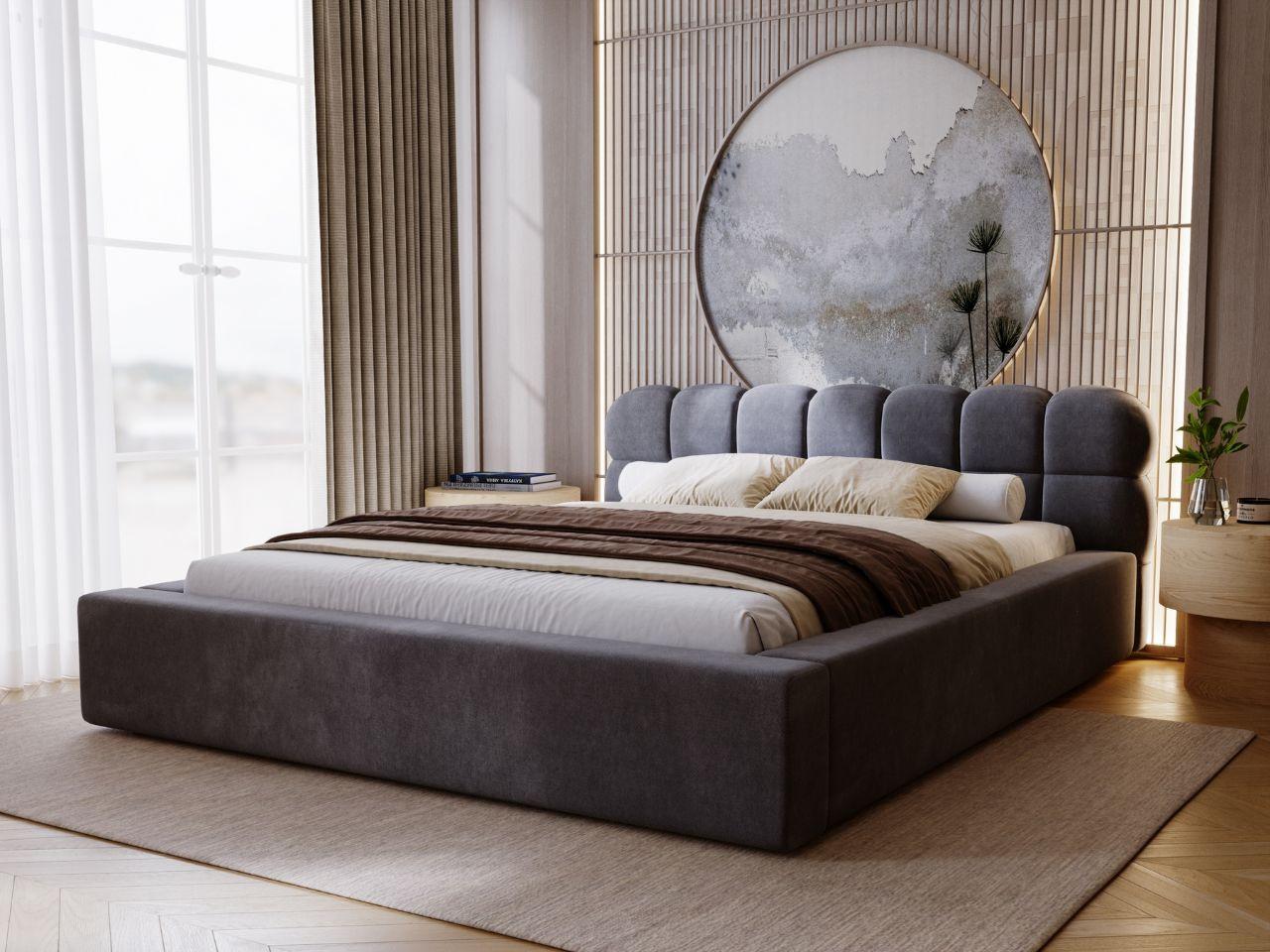 wohnli-moebel-suche-800001002463-1 POLSTERBETT Plaza 140x200 Dunkelgrau Textil Graingold Möbel > Betten > Polsterbetten Grau
