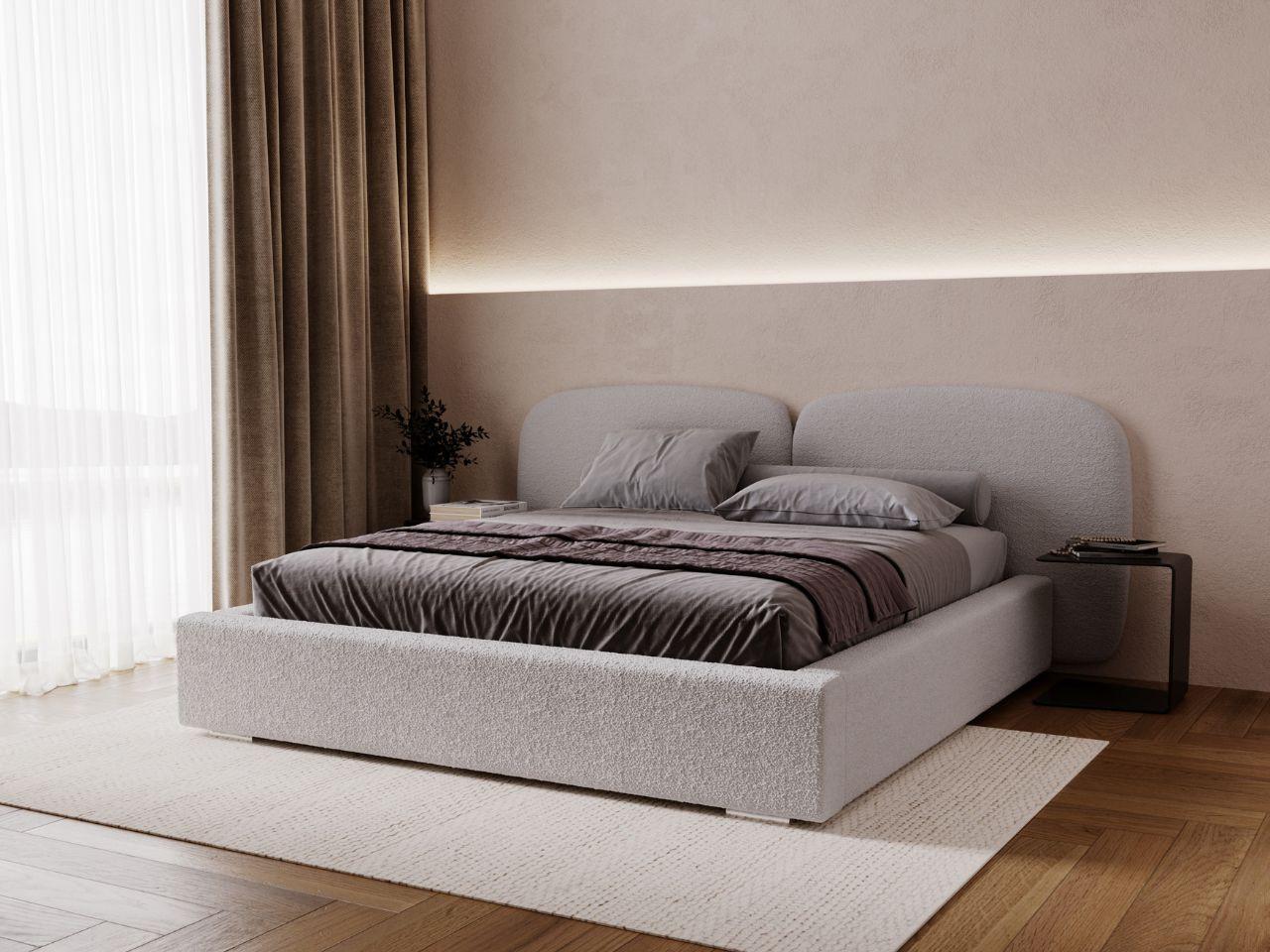 wohnli-moebel-suche-800001002516-1 POLSTERBETT Palermo 140x200 Hellgrau Textil Graingold Möbel > Betten > Polsterbetten Grau
