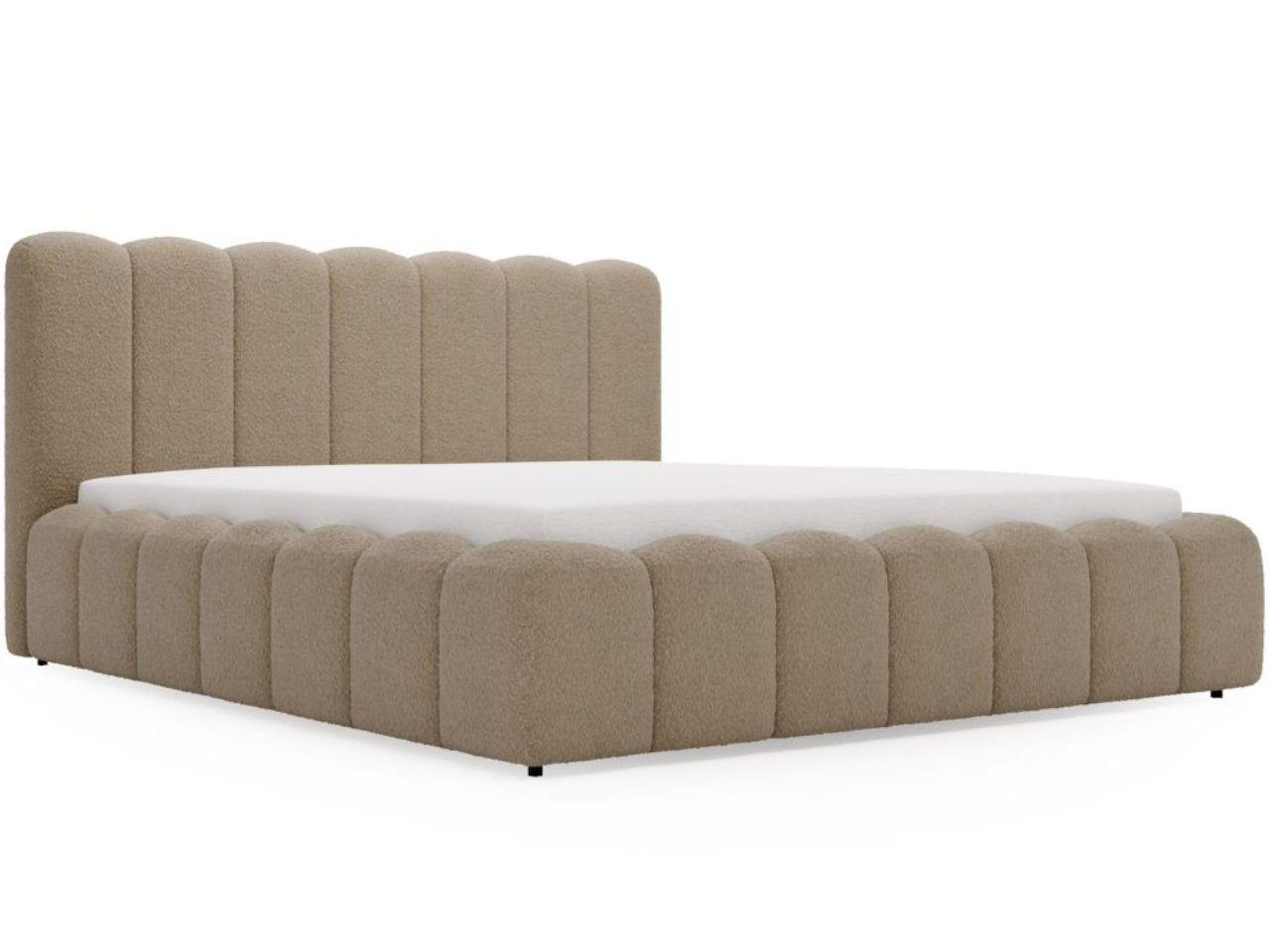 wohnli-moebel-suche-800001002536 Wohnli Möbelsuche - POLSTERBETT Smile 200x200 Bouclé-Stoff Braun