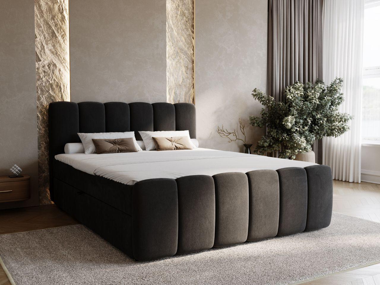 wohnli-moebel-suche-800001004535-1 BOXBETT Cloud 180x200 Schwarz Textil Graingold Möbel > Betten > Boxspringbetten Schwarz