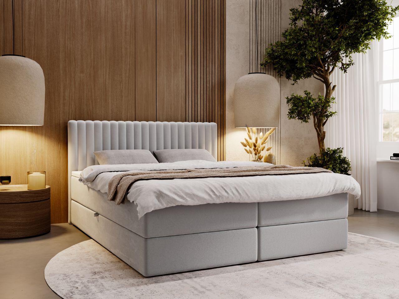 wohnli-moebel-suche-800001004594-1 BOXBETT Marbella 200x200 Hellgrau Textil Graingold Möbel > Betten > Boxspringbetten Grau