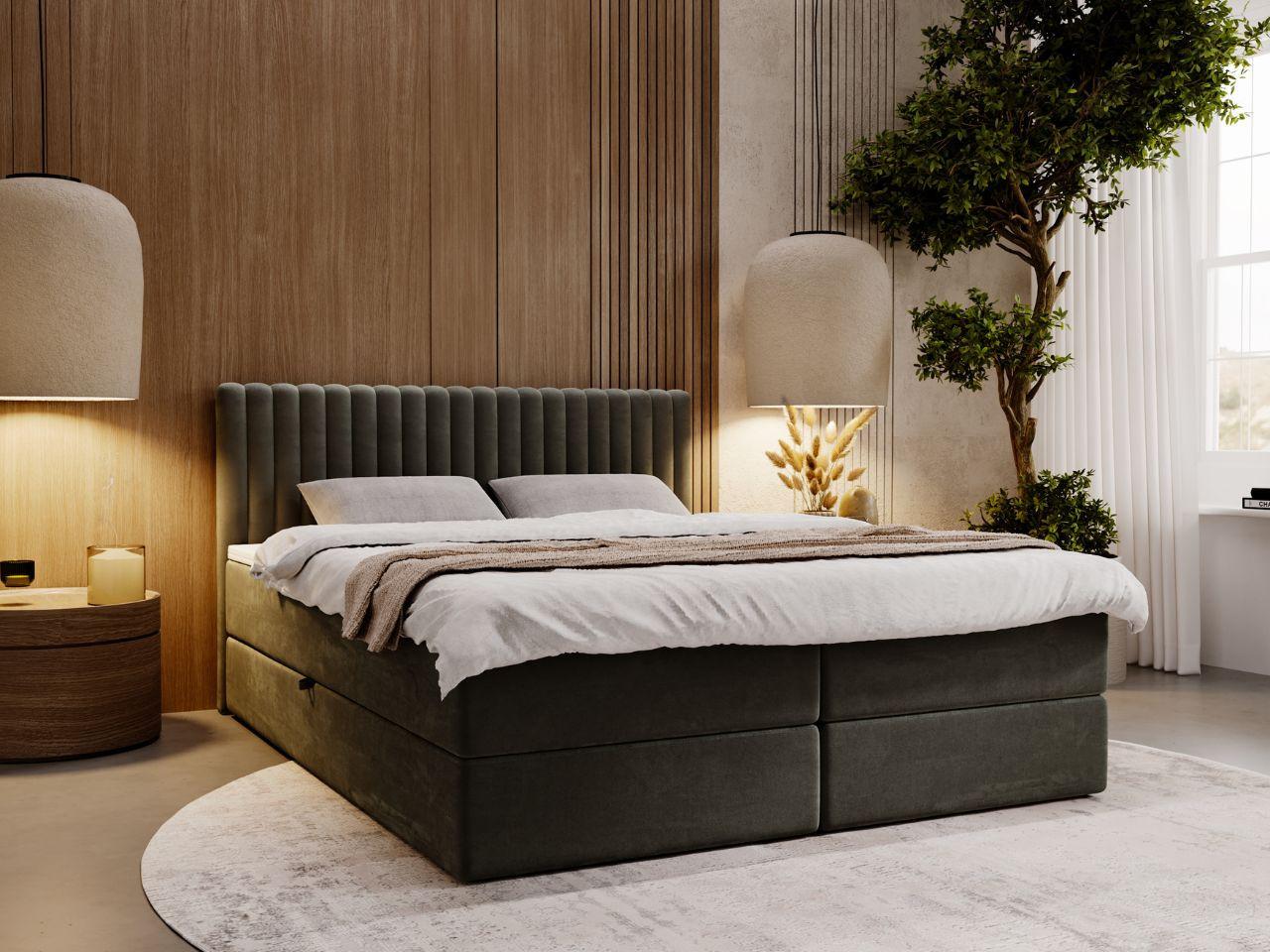 wohnli-moebel-suche-800001004611-1 BOXBETT Marbella 200x200 Dunkelgrau Textil Graingold Möbel > Betten > Boxspringbetten Grau