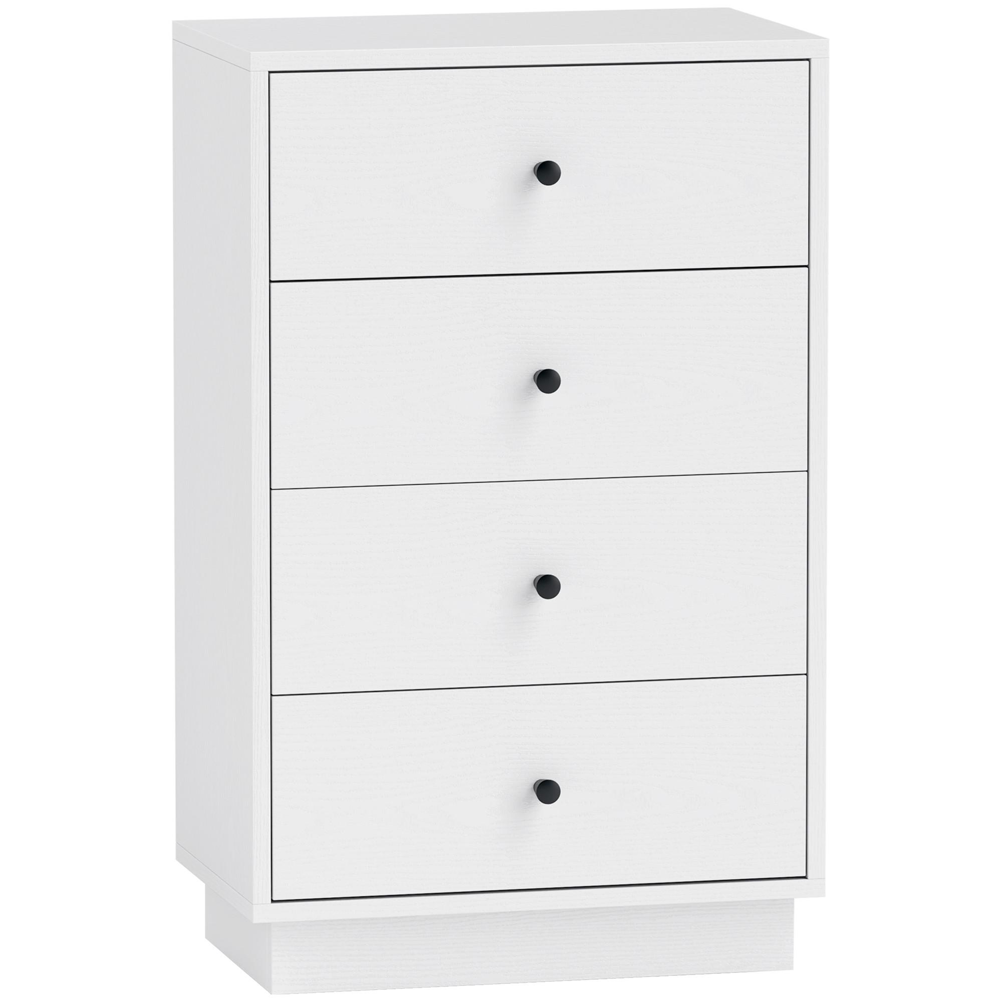 Wohnli Möbelsuche - KOMMODE Sideboard mit 4 Schubladen Schrank aus Holzwerkstoff 47 x 29 x 75 cm Weiß