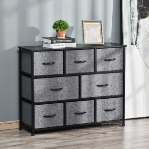KOMMODE mit 8 Schubladen aus Stoff Modern-Design Dunkelgrau Textil HOMCOM Möbel > Kommoden & Schubladenschränke > Kommoden Grau