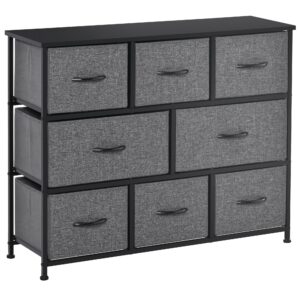 Wohnli Möbelsuche - KOMMODE mit 8 Schubladen aus Stoff Modern-Design Dunkelgrau