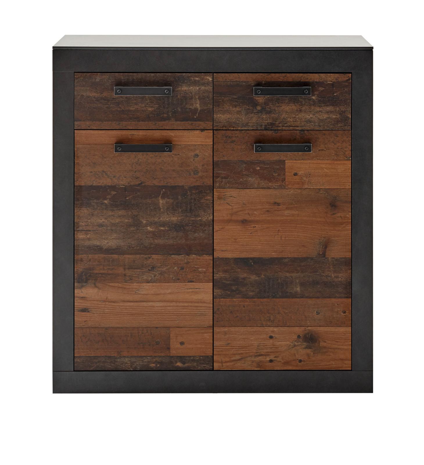 Wohnli Möbelsuche - KOMMODE Old Used Wood Shabby Design mit grau