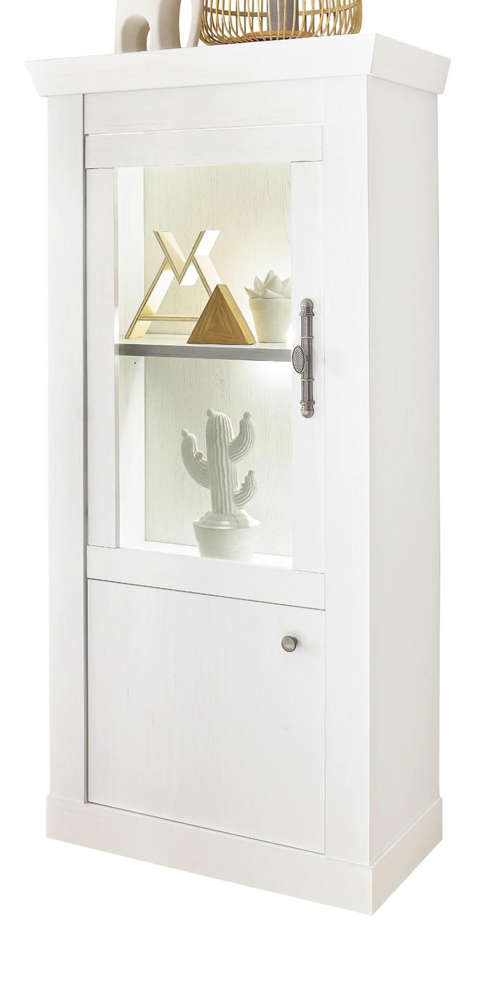 Wohnli Möbelsuche - VITRINE weiß Pinie Landhaus