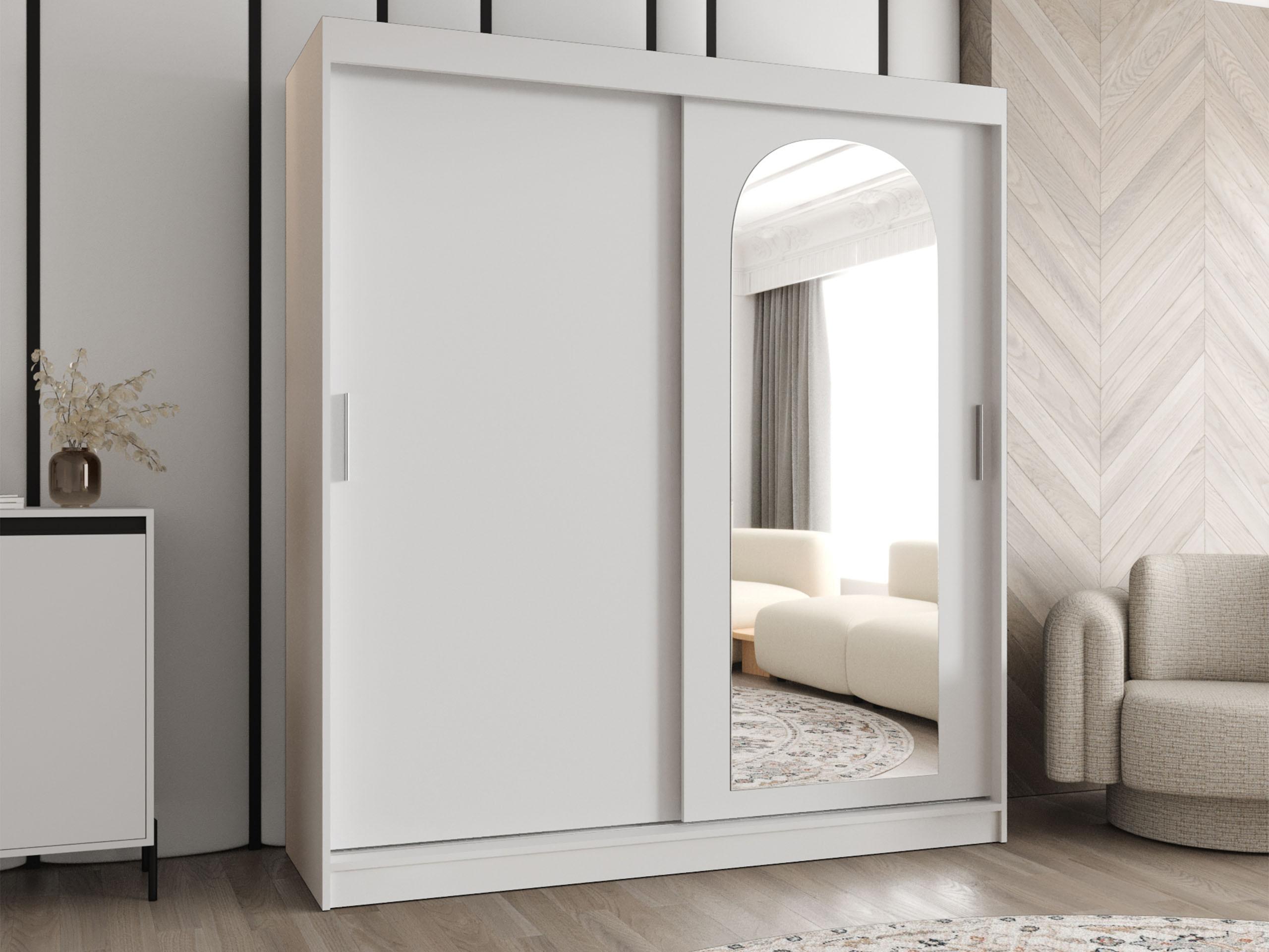 SCHWEBETÜRENSCHRANK Selfie 180 cm mit Schubladen Holzwerkstoff MIRJAN24 Möbel > Schränke > Kleiderschränke > Schwebetürenschränke Weiß