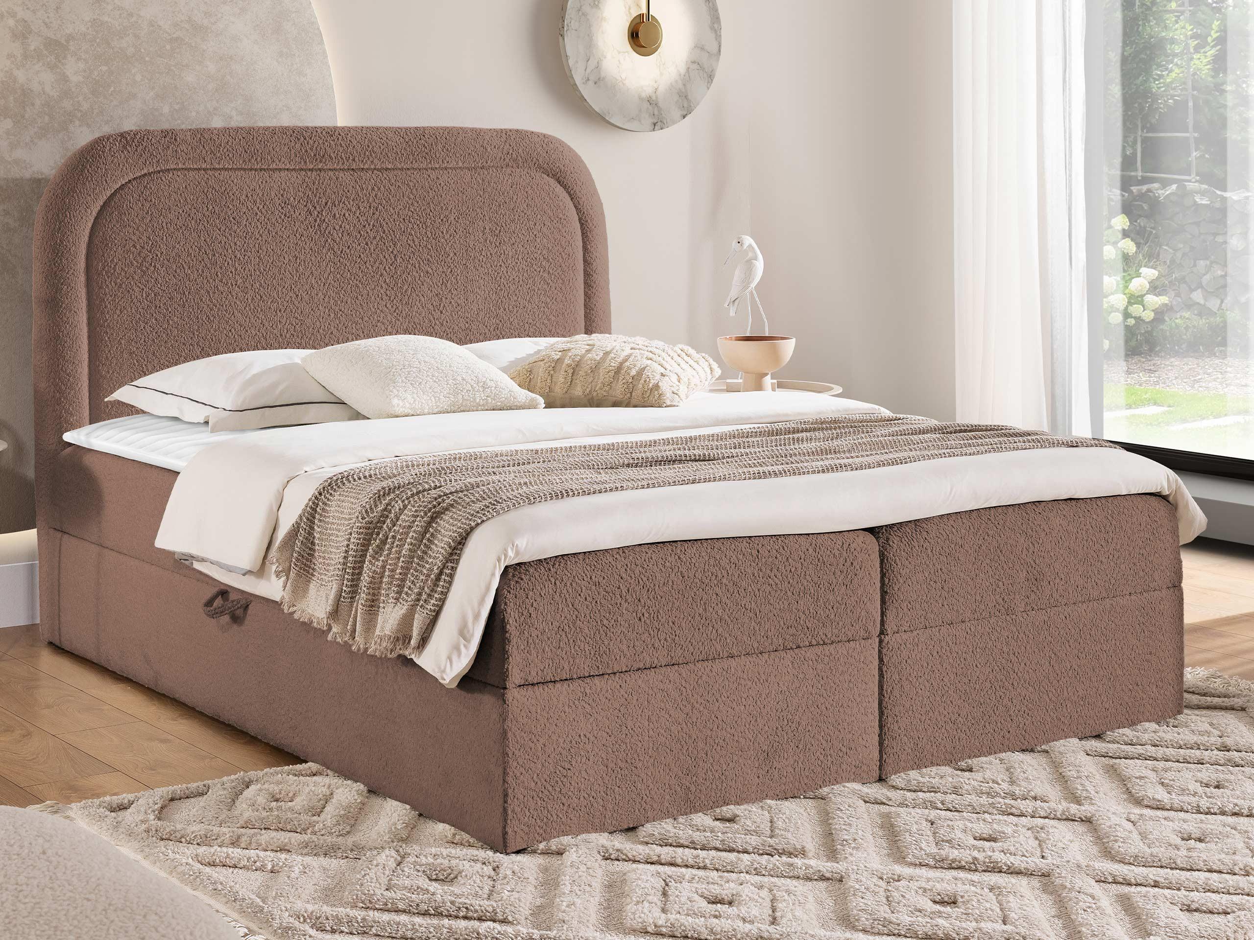 BOXBETT Bonito - H3 Textil MIRJAN24 Möbel > Betten > Boxspringbetten Braun