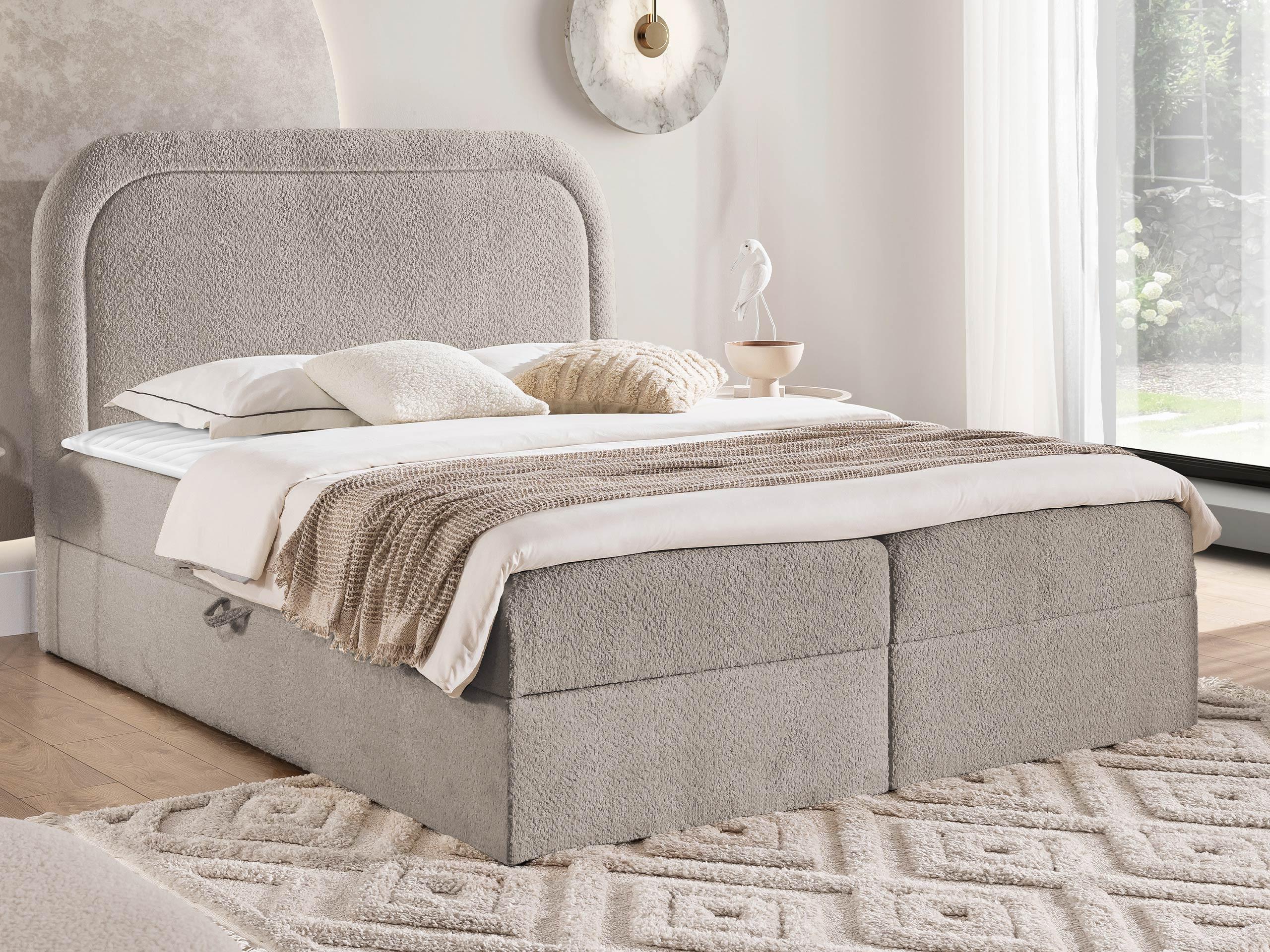 BOXBETT Bonito - H3 Textil MIRJAN24 Möbel > Betten > Boxspringbetten Braun