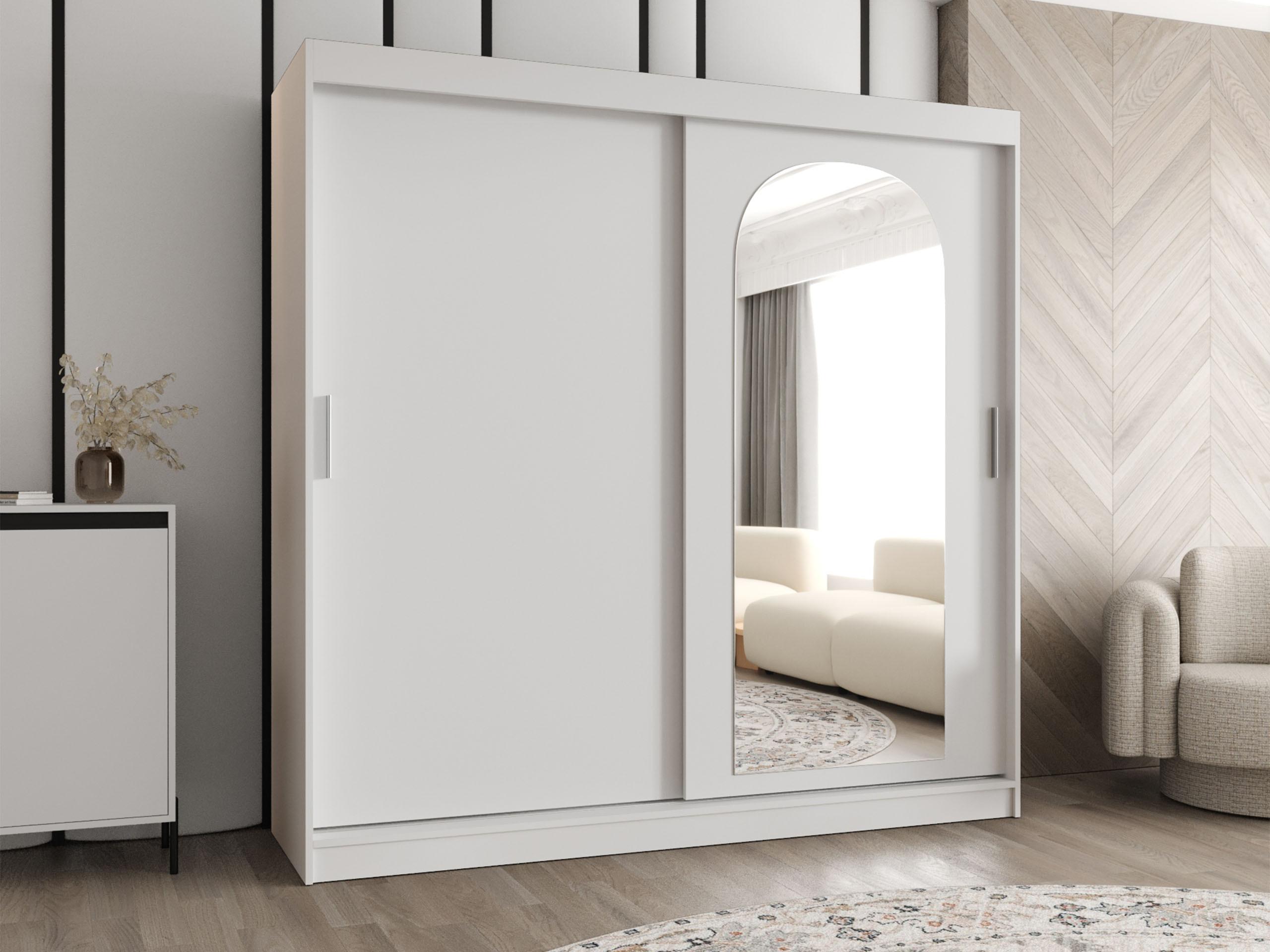 SCHWEBETÜRENSCHRANK Selfie 200 cm mit Schubladen Holzwerkstoff MIRJAN24 Möbel > Schränke > Kleiderschränke > Schwebetürenschränke Weiß