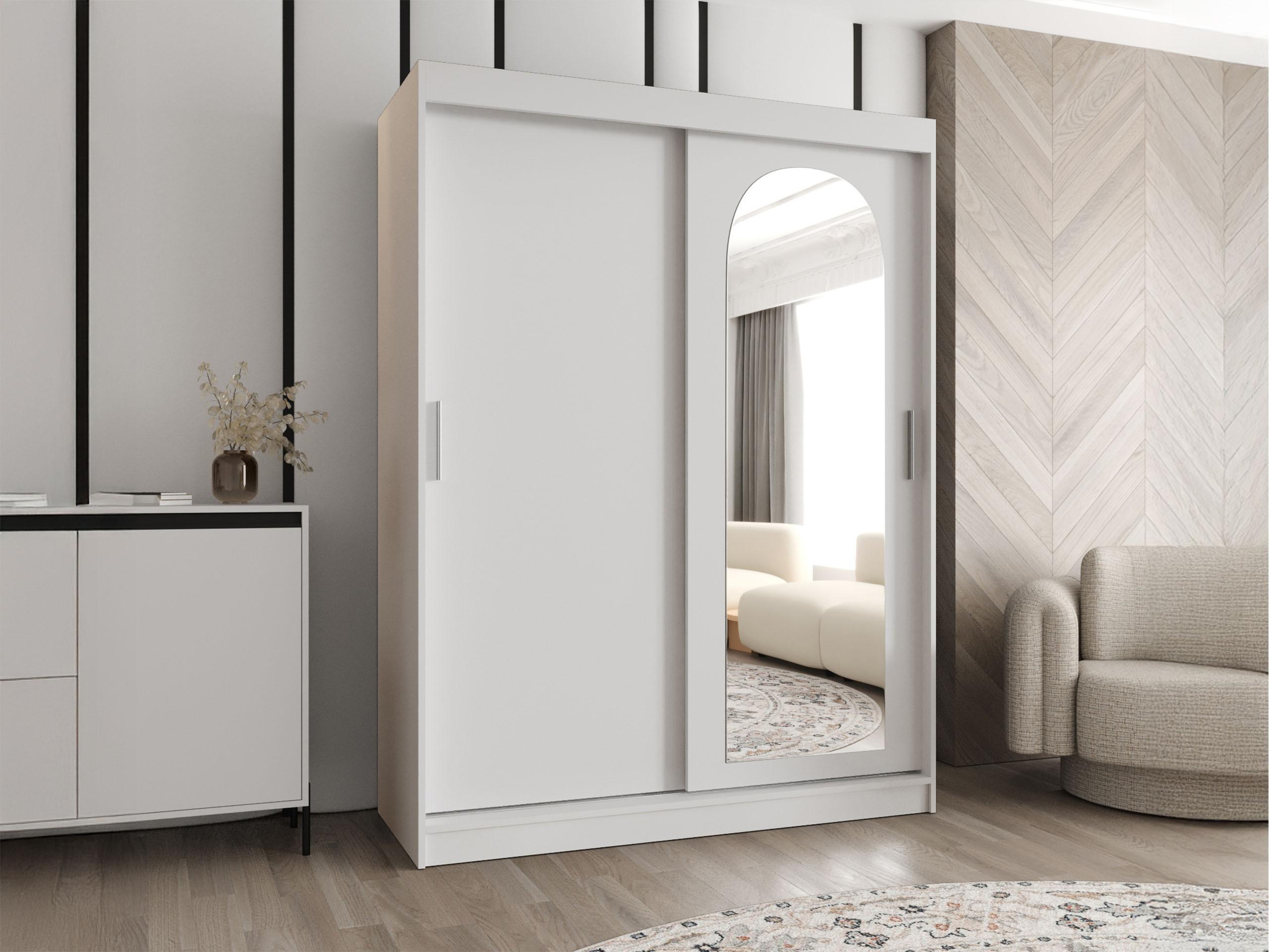 SCHWEBETÜRENSCHRANK Selfie 150 cm mit Schubladen Holzwerkstoff MIRJAN24 Möbel > Schränke > Kleiderschränke > Schwebetürenschränke Weiß
