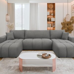 wohnli-moebel-suche-800001011835-1 WOHNLANDSCHAFT Furyn U Textil MIRJAN24 Möbel > Sofas & Couches > Wohnlandschaften > Wohnlandschaften U-Form Grau
