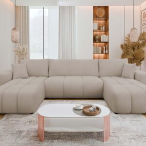 wohnli-moebel-suche-800001011856-1 WOHNLANDSCHAFT Furyn U Textil MIRJAN24 Möbel > Sofas & Couches > Wohnlandschaften > Wohnlandschaften U-Form Beige