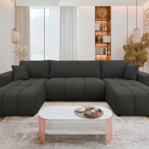 WOHNLANDSCHAFT Furyn U Textil MIRJAN24 Möbel > Sofas & Couches > Wohnlandschaften > Wohnlandschaften U-Form Schwarz
